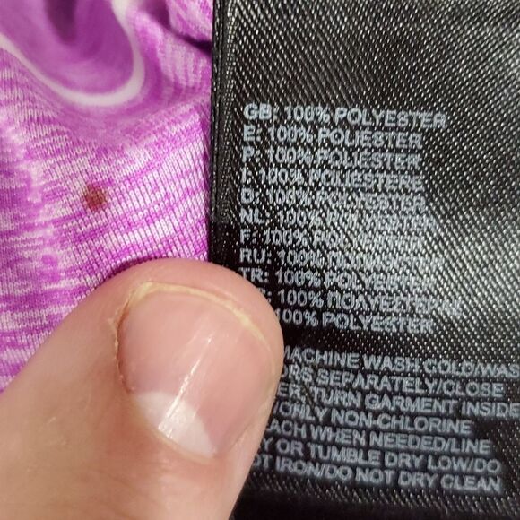 the North Face medium purple and white striped athletic short sleeve - Picture 8 of 8